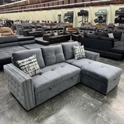 SECTIONAL SOFA BED  WITH PULL OUT BED AND STORAGE ALSO AVAILABLE IN BLACK 