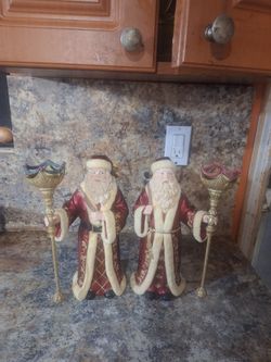 Santa Candle Holders, Kirkland Signature  Christmas. 1ft. Tall