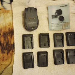DIGIPOWER DIGITAL CAMERA BATTERY CHARGER & 8 ADAPTER PLATES FOR SONY & CANON