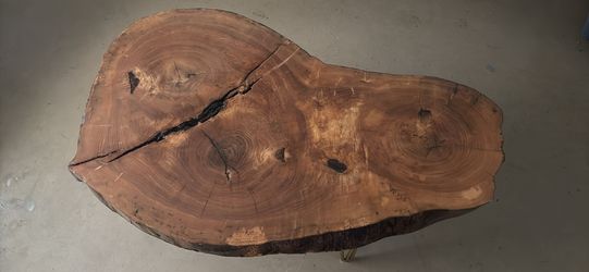 Wooden slab table