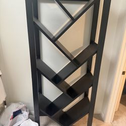 $95 – Modern Geometric Shelf / Decorative Storage Unit (Black)  Clean, modern geometric shelving unit in great condition. Unique zig-zag design makes 