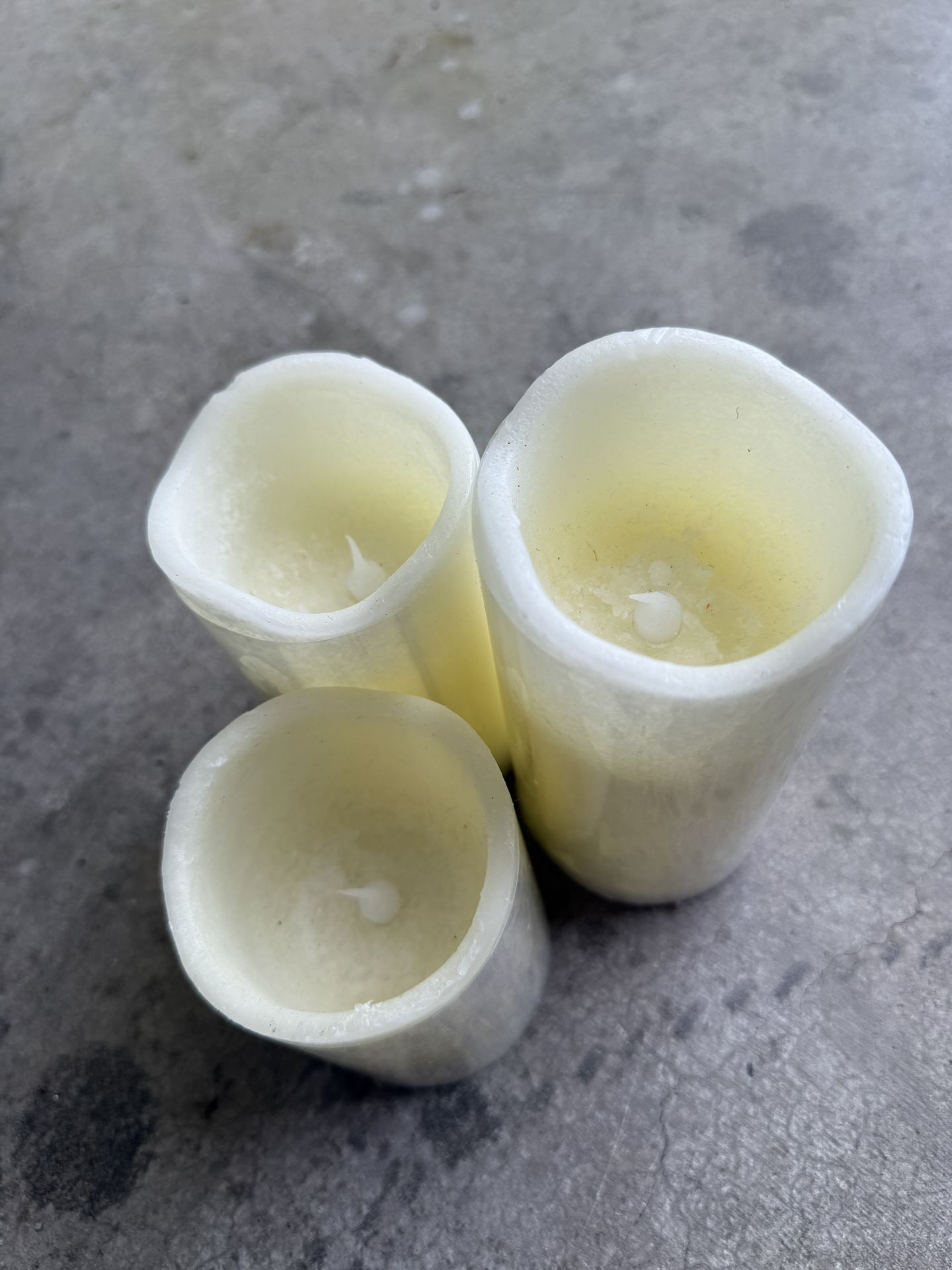Flameless Candles 4" 5" 6" Set of 3 Ivory Outdoor Indoor Pillars 3" Diameter Battery Operated Flickering Candles Include 10-Key Remote Timer Function 