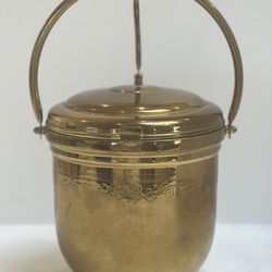Vintage Mid-Century Modern Brass Ice Bucket By United ~ Hinged