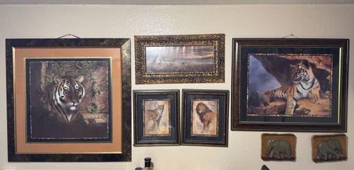 Wildlife Animal Framed Wall Art Set