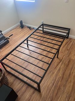 Twin Size Metal Platform Bed Frame – Black – No Box Spring Needed