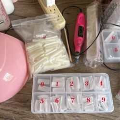 NAIL TIPS, UV LAMP, AND DRILL FOR SALE