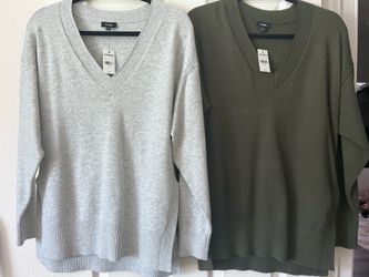 NEW EXPRESS SWEATERS GREY & GREEN