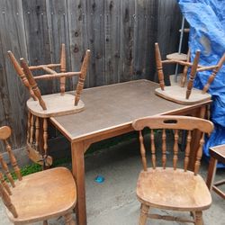 Wood Table And Chairs