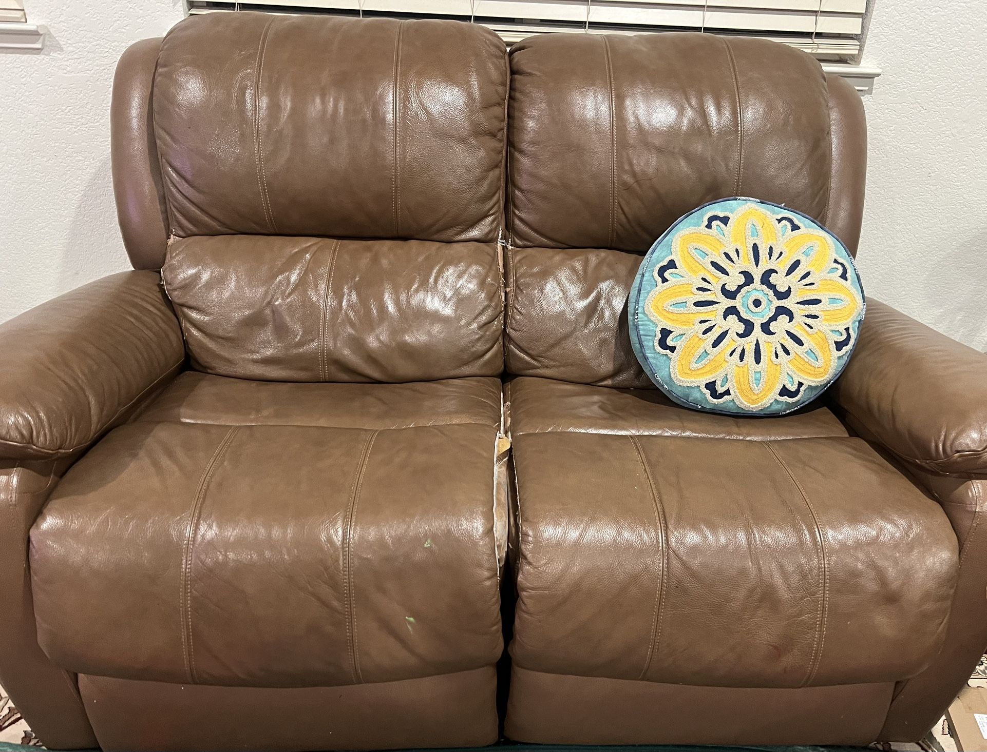 Recliner Leather Couch (set Of 3)