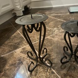3  IRON Candle Holders