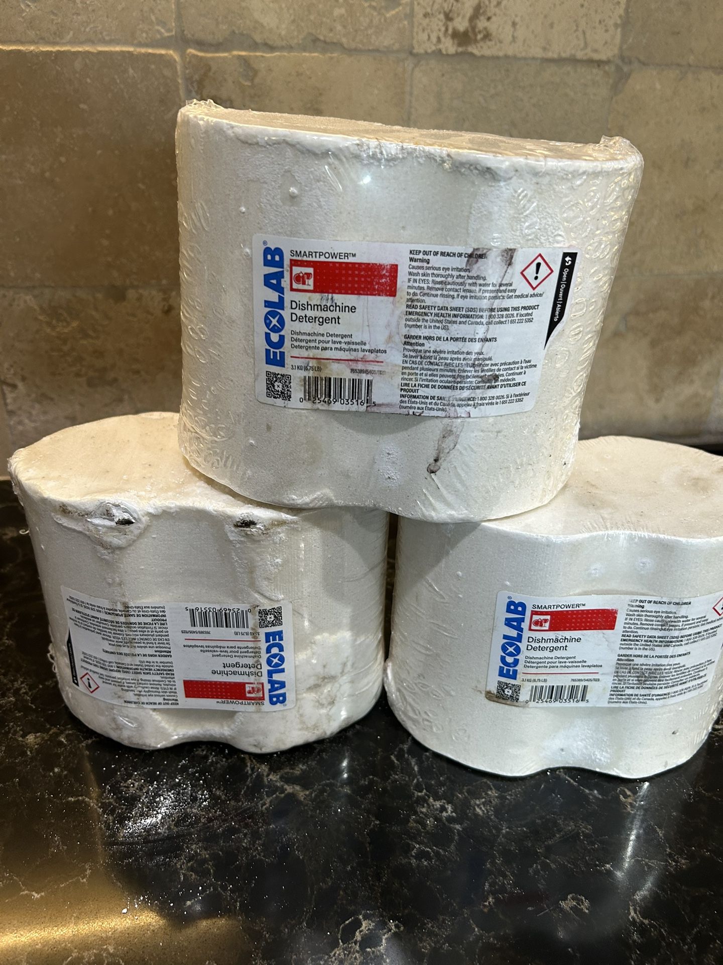 Ecolab SmartPower Heavy Duty Dishmachine Detergent - 6.75 lb - 3 Blocks $90 Firm