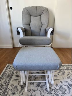 Baby Rocking Chair - Dutailer Victoria Reclining Wood Glider & Ottoman