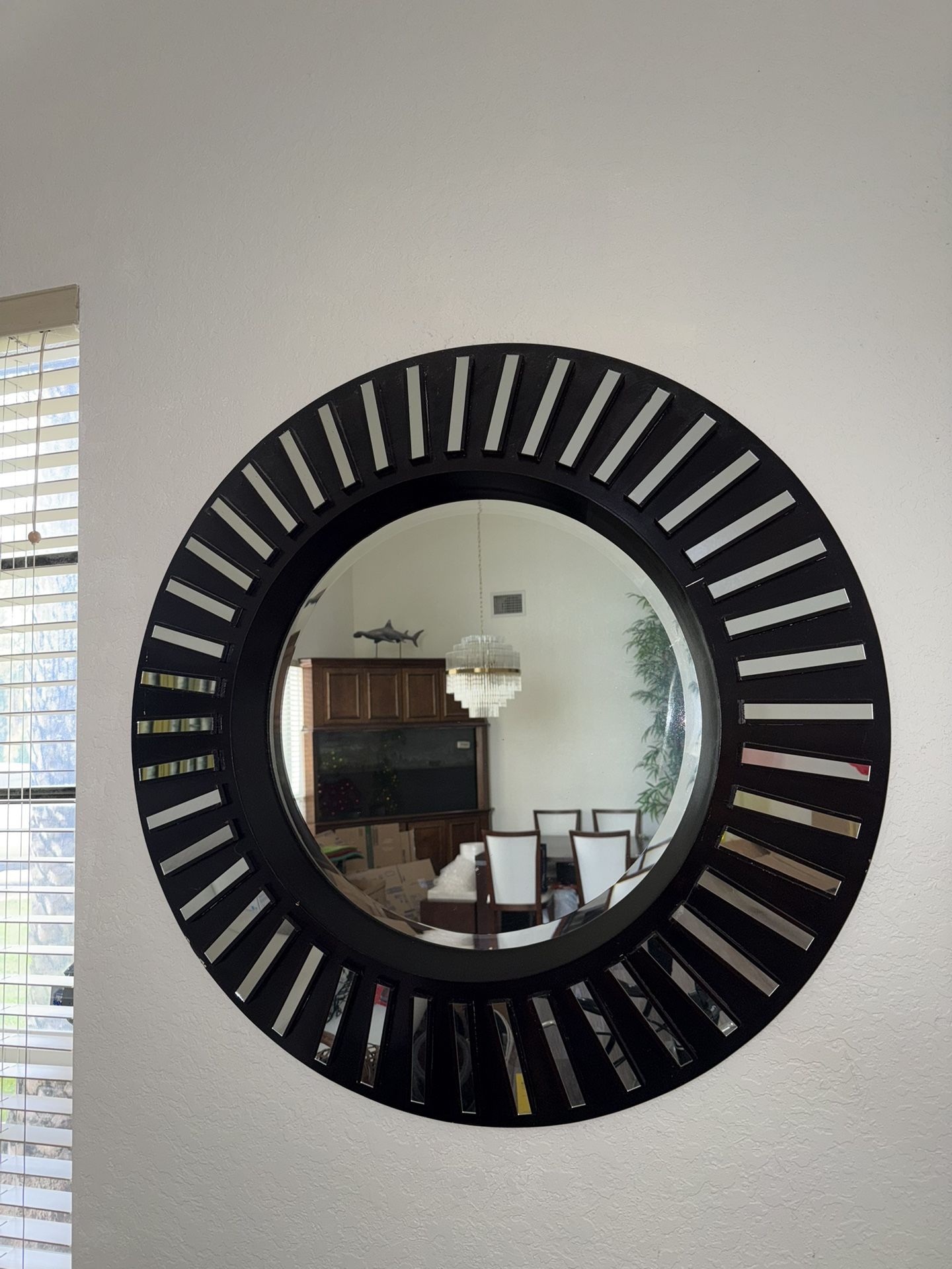 LARGE ROUND BLACK MIRROR