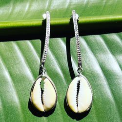 silver and shell earrings 