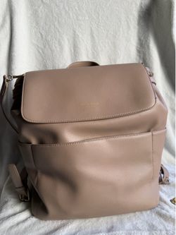 Mina Baie Kinney Vegan Leather Diaper Bag Backpack - Taupe