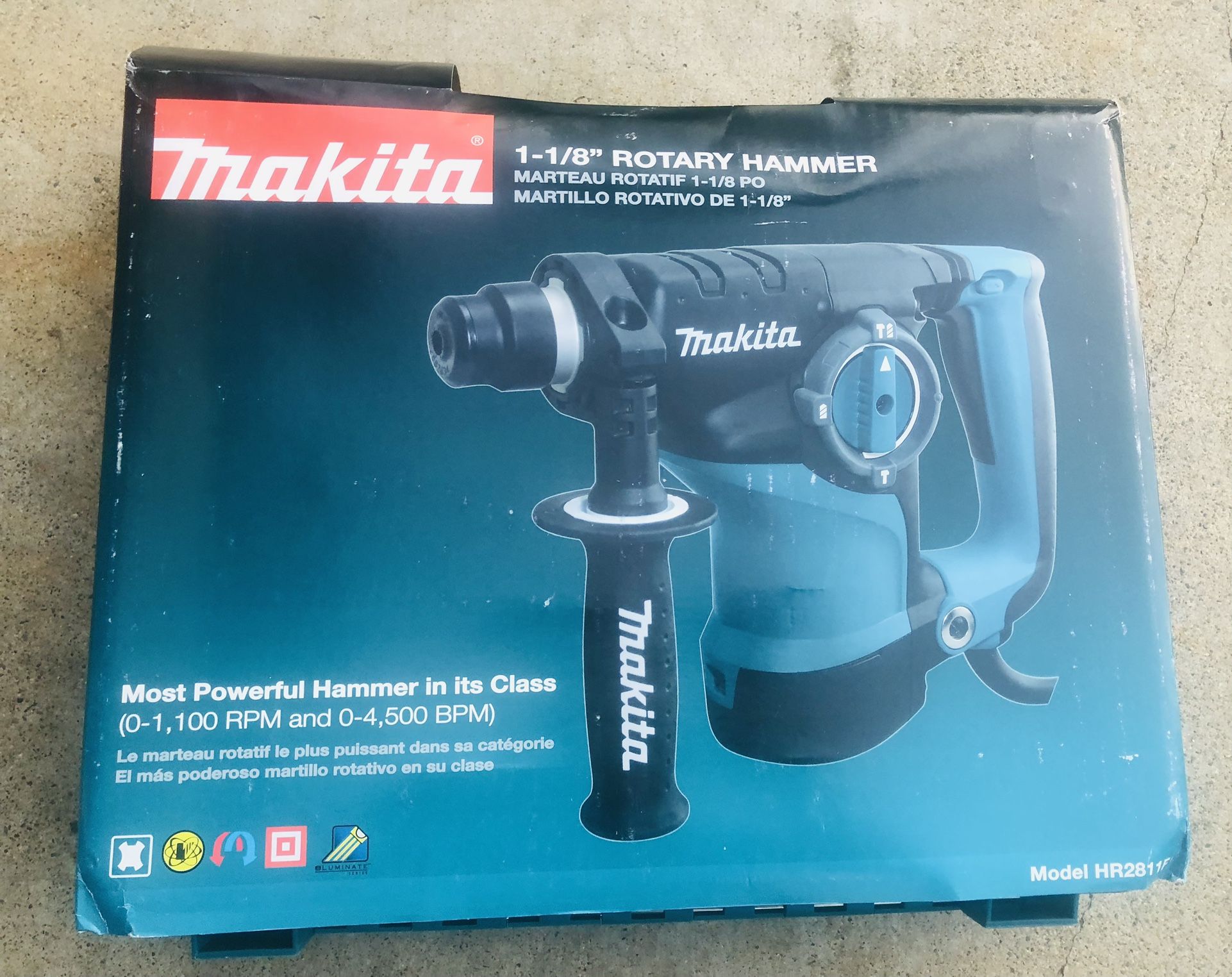 Makita 7 Amp 1-1/8 in. Corded SDS-Plus Concrete/Masonry Rotary Hammer Drill with Side Handle and Hard Case