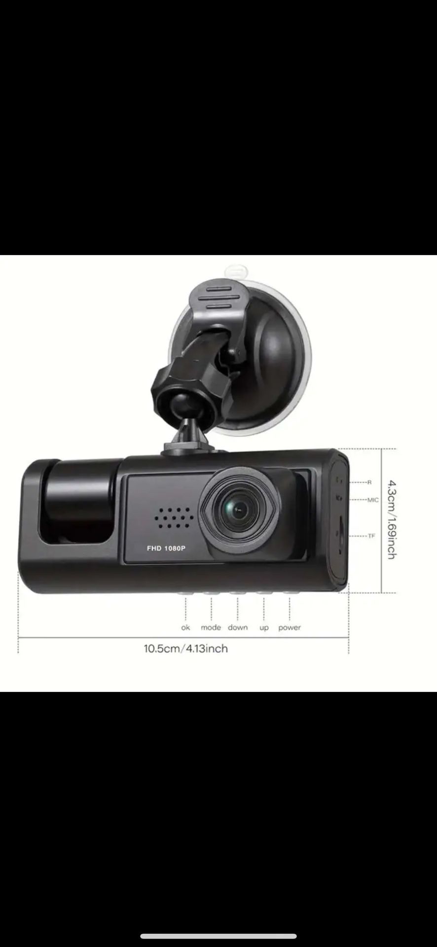 Dash Cam W/ IR Night Vision Loop Recording & 2" IPS Screen 1080P
