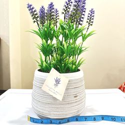 Collette Wells Decorative Lavender Flowers Pot - 14” Tall