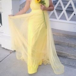 Yellow,long dress for sale
