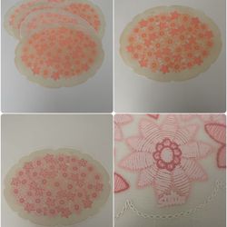 6 Vintage Retro Cottage Vinyl Plate Placemats