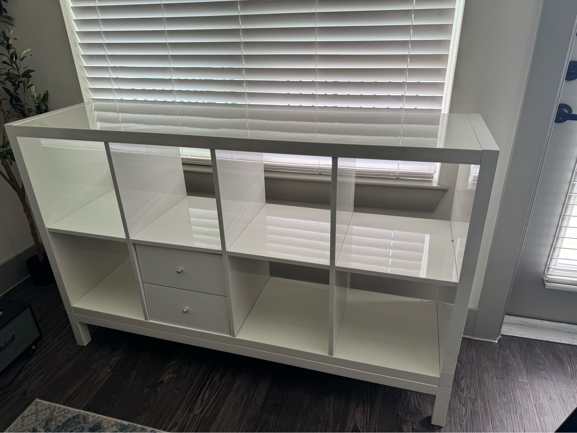 IKEA Gloss White 4x2 Shelf