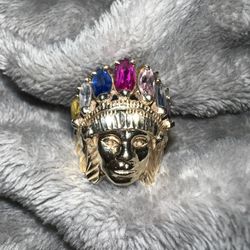 Real Solia Gold 10k Ring With Lucky Indian Figure