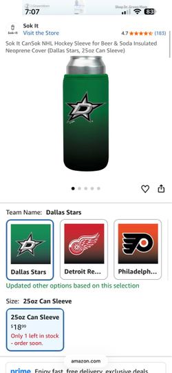 Sok It CanSok NHL Hockey Sleeve for Beer & Soda Insulated Neoprene Cover (Dallas Stars, 25oz Can Sleeve)