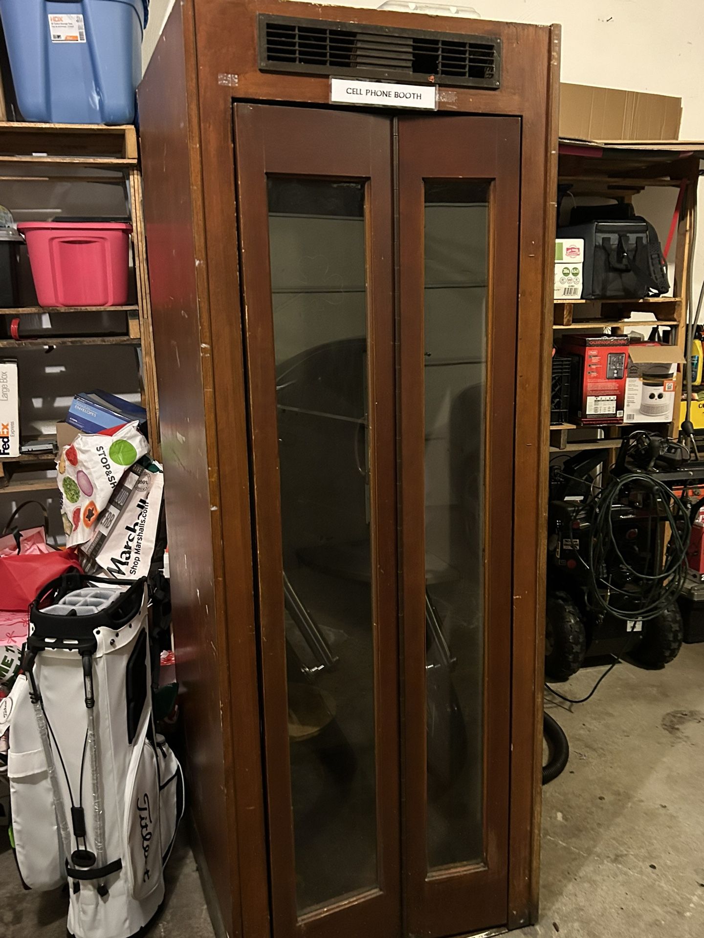 Vintage Solid Wooden Phone Booth
