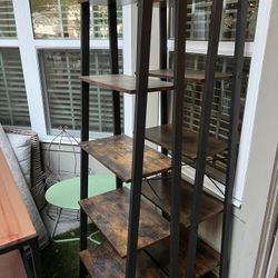 Metal/wood Ladder Book Shelves X2