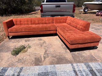 *FREE DELIVERY* Burnt Orange / Rust L Shaped Sectional Sofa