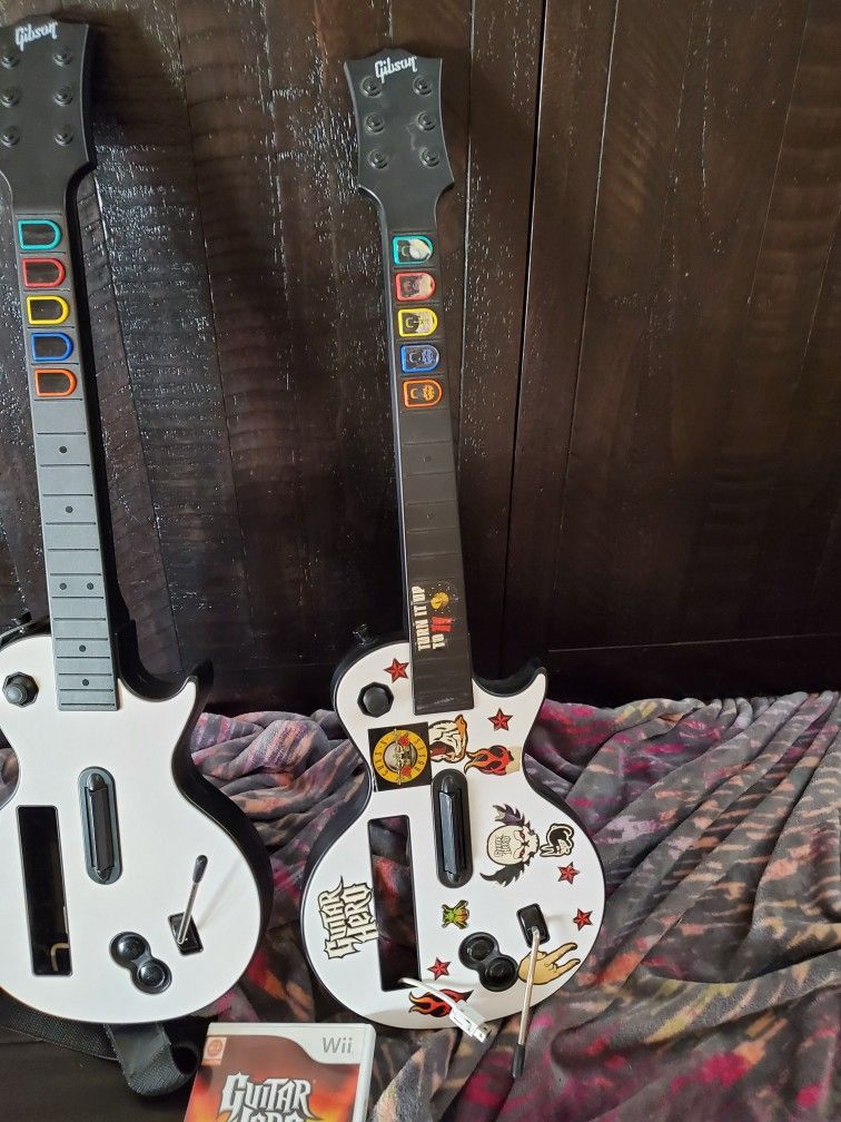 Nintendo Wii Red Octane Guitars & Guitar Hero World Tour Game for Sale