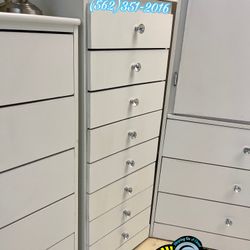 Paulina White Diamond Dresser Cajonera Comoda 