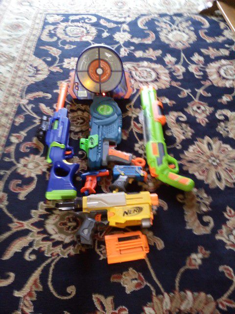 Nerf Dart Guns + Brand New Just Out Of The Box Electric Target