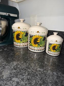 Vintage Susan Winget Kitchen Canisters - Set Of 3