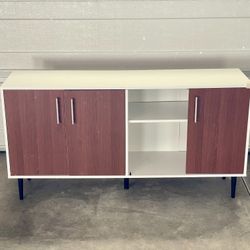 Modern Sideboard, Buffet Cabinet, Console Table with Adjustable Shelves, Anti-Topple Design, and Large Countertop, Brown