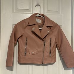 Zara Kids Blush Faux Leather Jacket