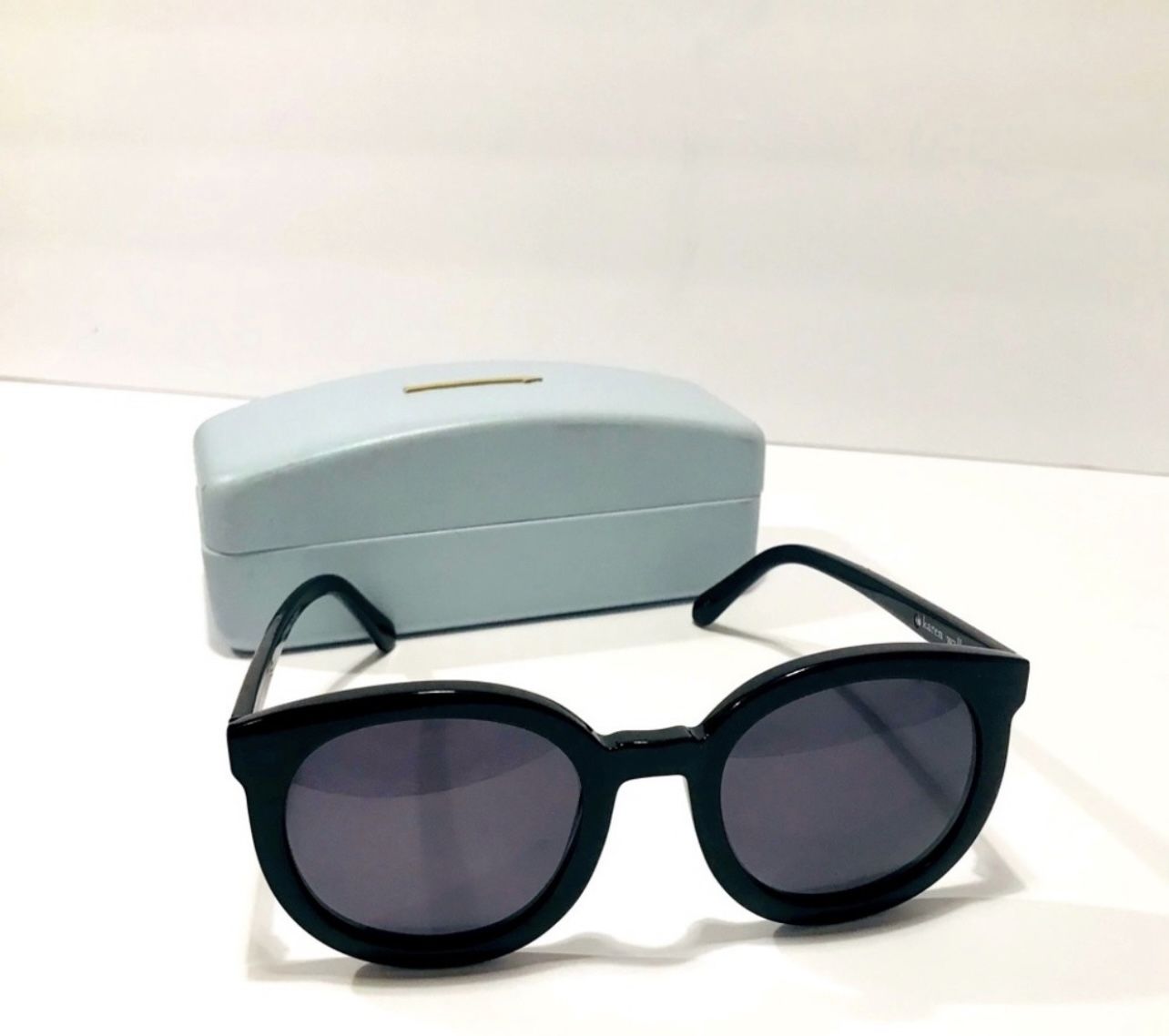 Karen Walker Super Duper Strength Round Black Sunglasses