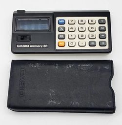 Vintage CASIO memory 8R calculator computer Japan mfg. green lcd display math