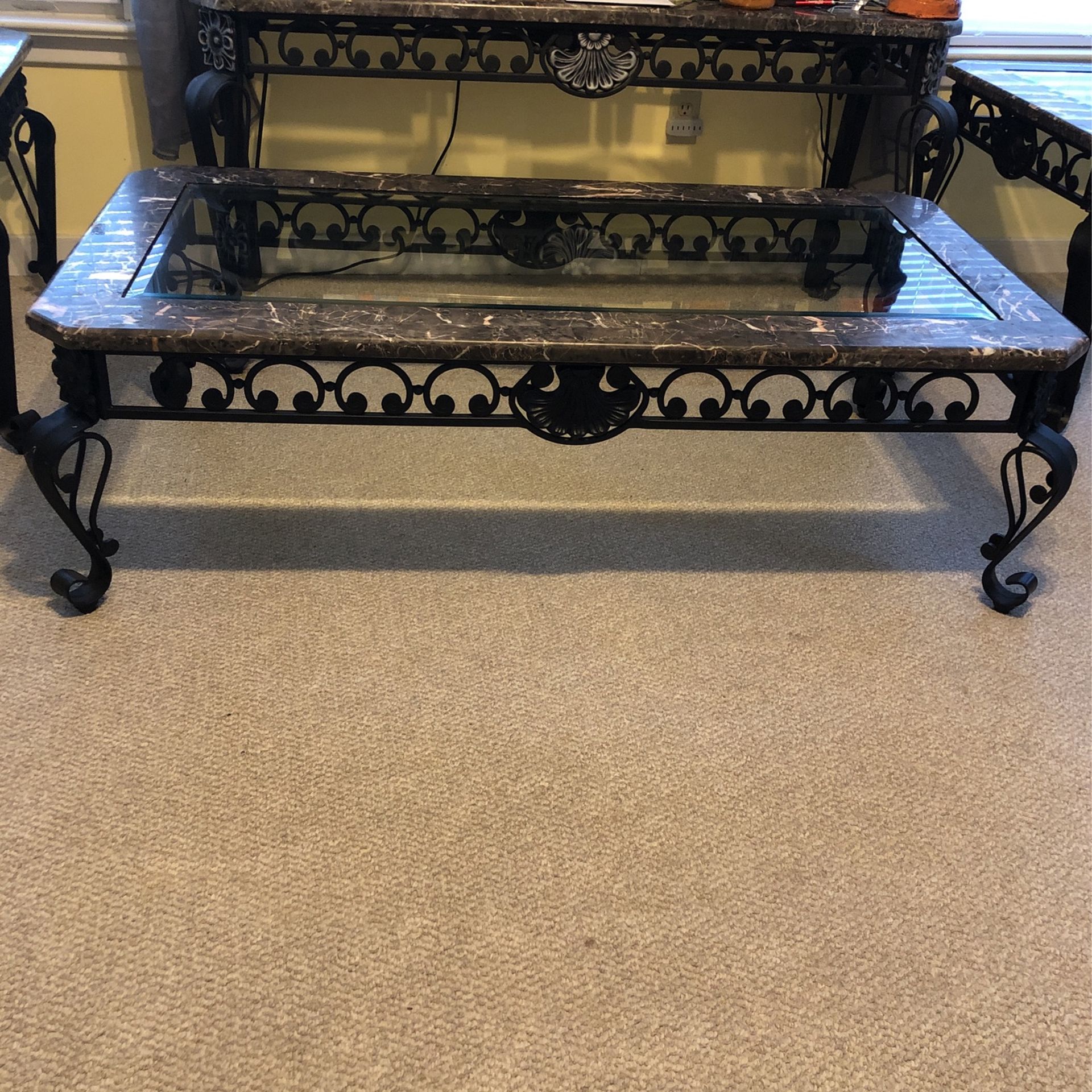 Marble  Wrought Iron Tables