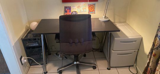 IKEA Desk/Table Office Chair, 2 Drawer Cabinet File, Metal Craft Drawer
