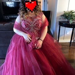 Burgundy Dress Quince Dress