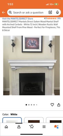 White mantel 72”