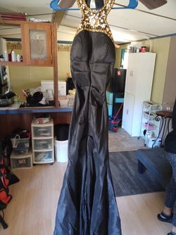 Black And Gold Prom dress 