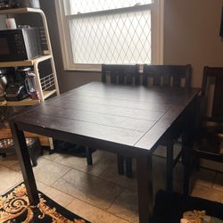 5-Piece Wood Dining Set – Table + 4 Chairs 