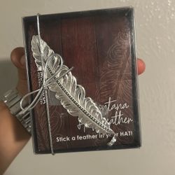 Silver Hat Feather