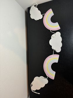 Rainbow And Clouds Lanyard Girls Room Decor