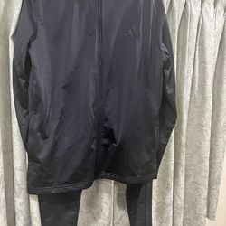 Adidas Track Suit Set Black Jacket + Pants Size M New
