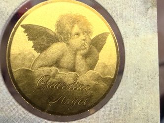 24K Pure Gold 1/1000 oz Guardian Angel Coin Assay Card
