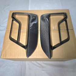 BMW F90 M5 Lci Front Bumper Foglight Bezel Real Dry Carbon Fiber for 2021-2023