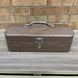 Vintage Metal Toolbox With Tool Tray Insert